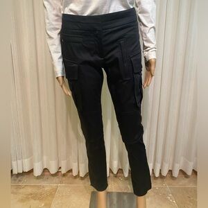 KAUFMANFRANCRO Women’s Cargo Black Pants Size  2/38 Zipper Cuffs Cotton Blend